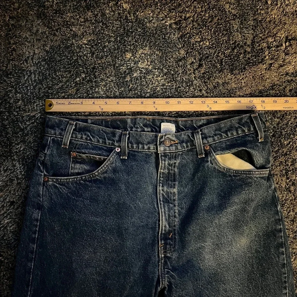 VTG Levi's 505 Jeans Mens 38x22 Capris Orange Tab 90s Workwear‎